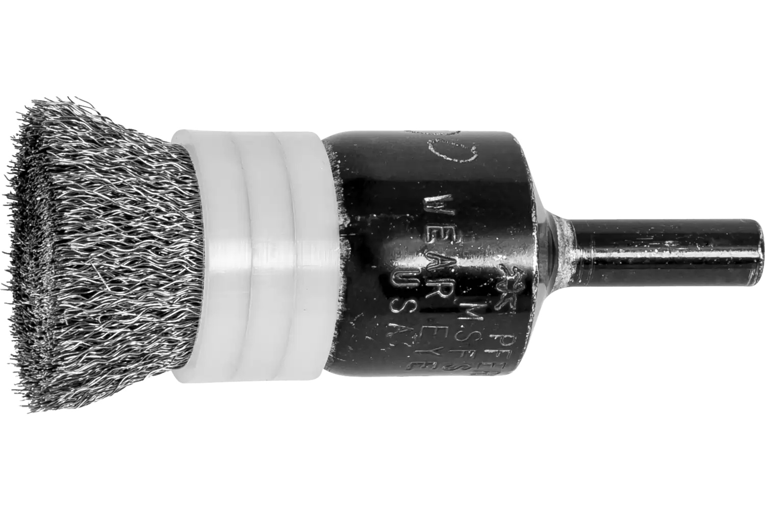 Picture of Pferd Banded Crimped Wire End Brush 3/4" Dia. .006 Stainless Steel 1/4" Shank